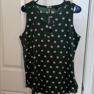 Green blouse with flowers